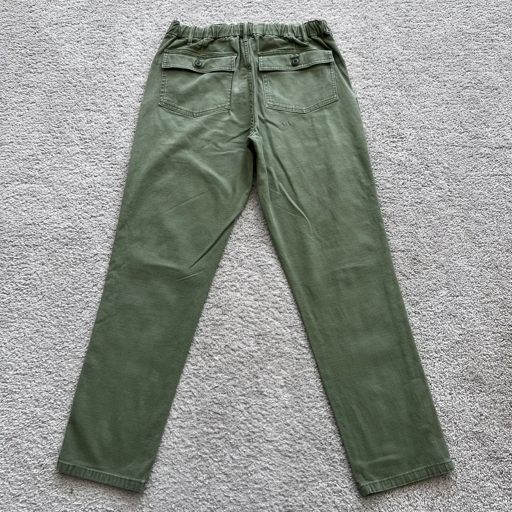 Flint And Tinder Chino Pants Mens 30x28 Green Elastic Waist Drawstring Tapered